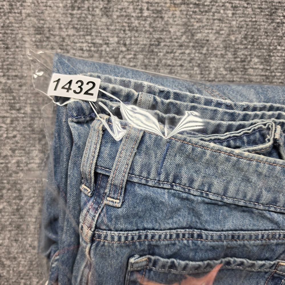 Hollister Star Seam Low Rise Baggy Jeans Size 00s W24 Short Wide Leg Y2K Denim - Picture 10 of 10